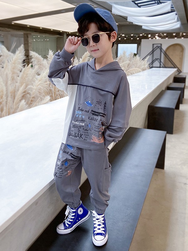 宝贝亨亨童装2023春夏季灰色卫衣