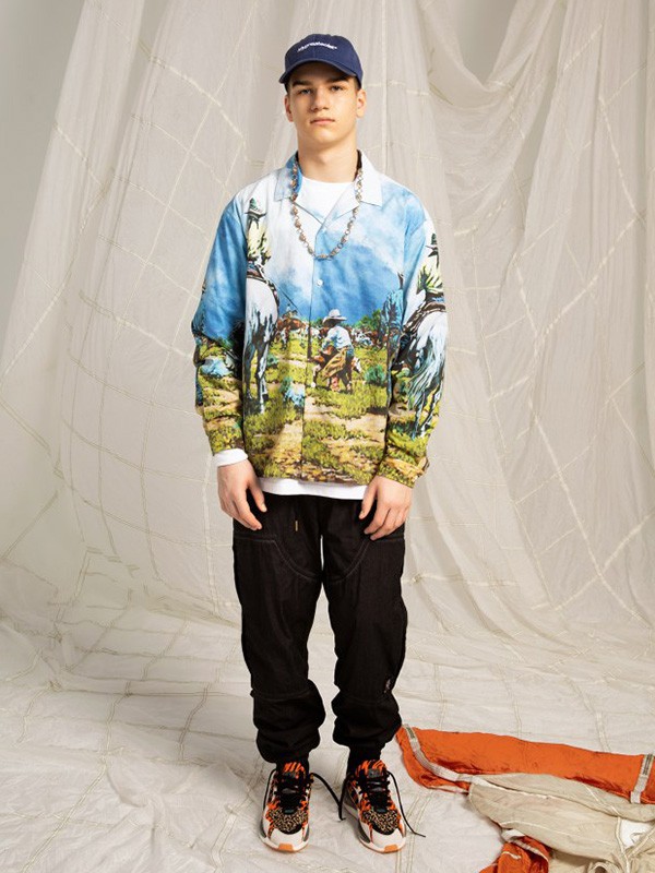 MYGE2023春夏季蓝色T恤