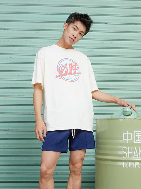 能猫商店休闲装2023春夏季白色polo衫