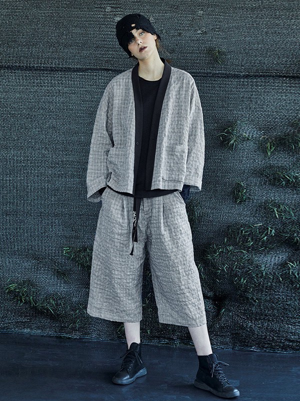 野无2023春夏季灰色阔腿裤