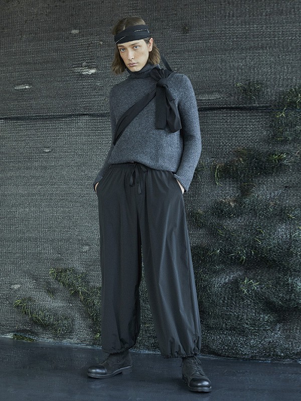 野无男装2023春夏季黑色阔腿裤