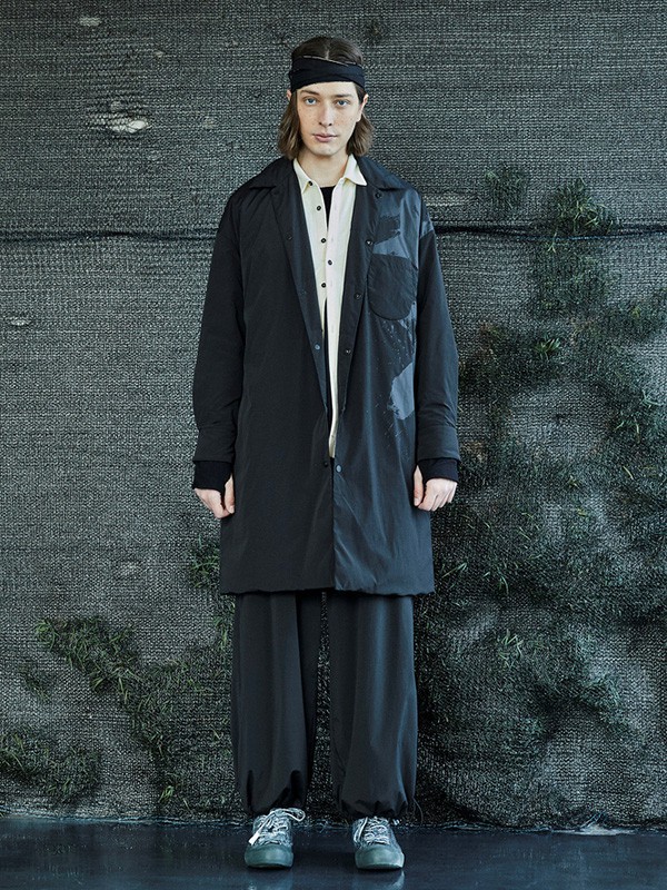 野无男装2023春夏季黑色风衣