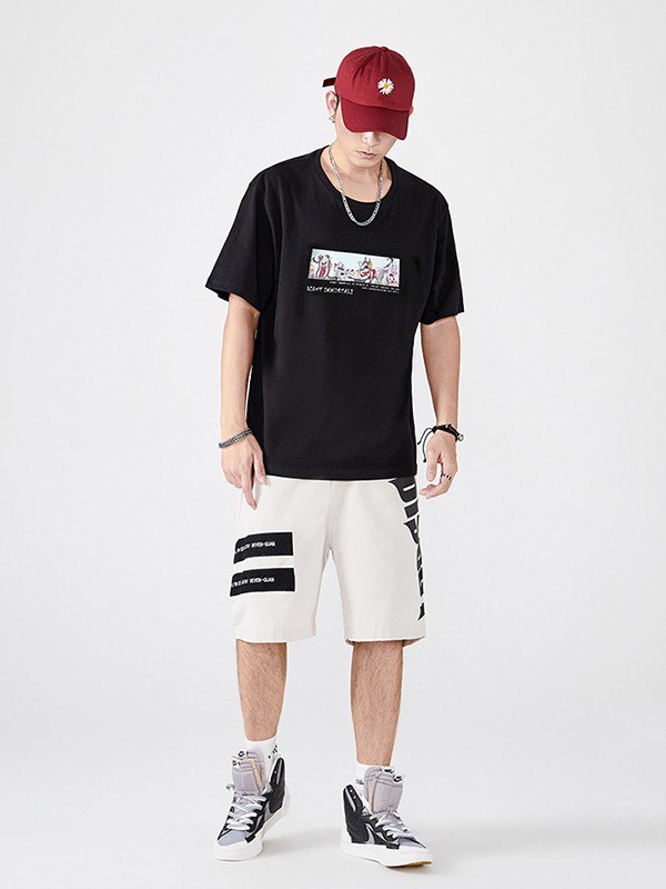 街派一族男装2023春夏季黑色T恤