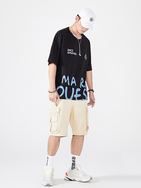 街派一族男装2023春夏季黑色T恤