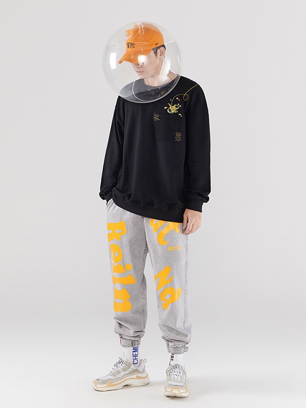 街派一族男装2023春夏季黑色T恤