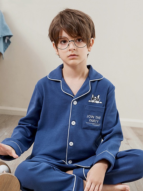 英博伦内衣2023春夏季藏蓝色家居服