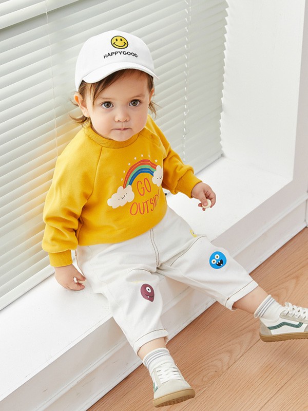 嘟嘟家童装2023春夏季橙色T恤