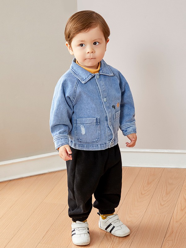 嘟嘟家童装2023春夏季蓝色衬衫