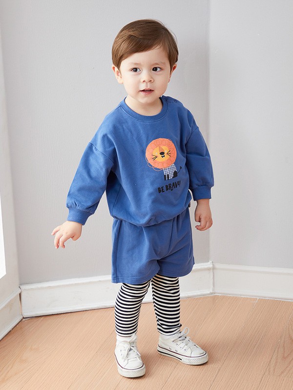 嘟嘟家童装2023春夏季蓝色T恤