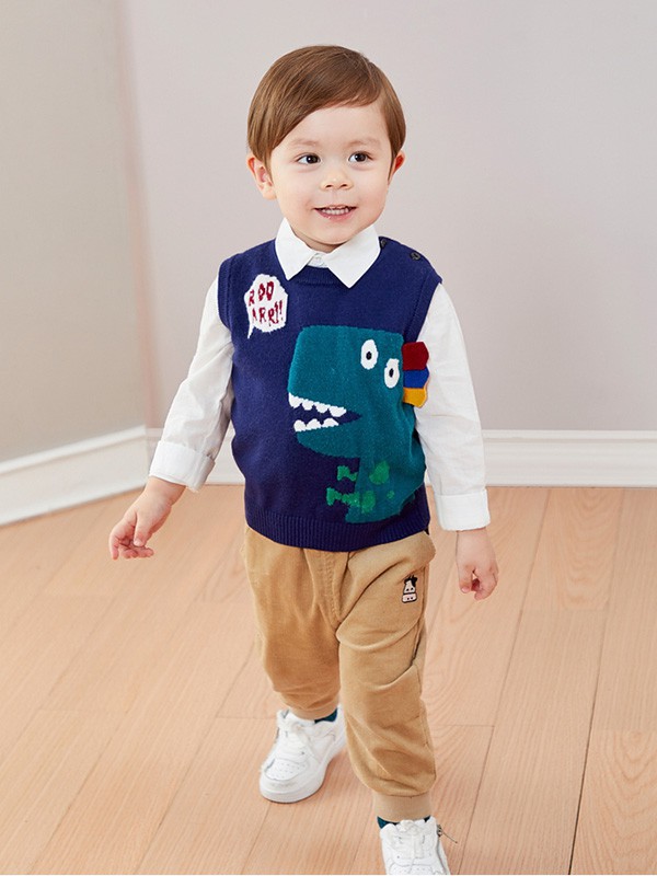 嘟嘟家童装2023春夏季白色衬衫