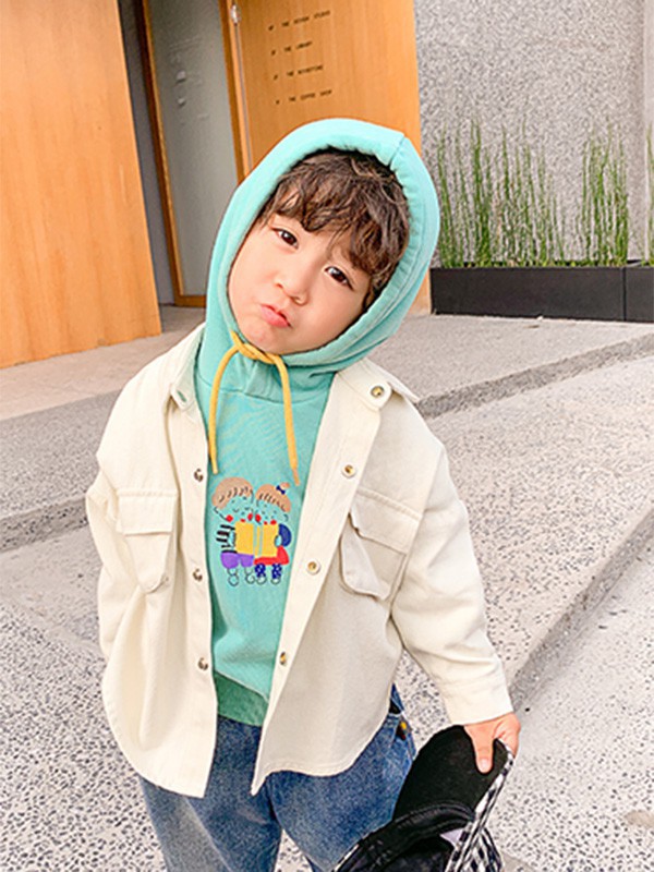 森点童装2022秋冬季绿色卫衣