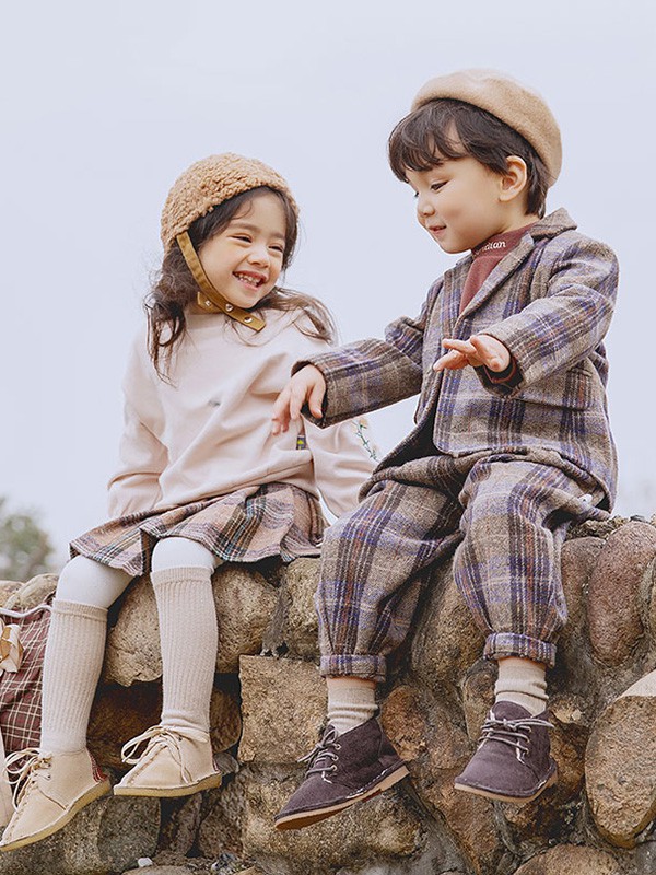 森点童装2022秋冬季灰色西装