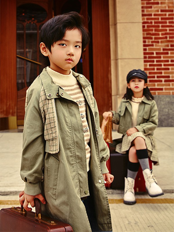 森点2022秋冬季军绿色风衣