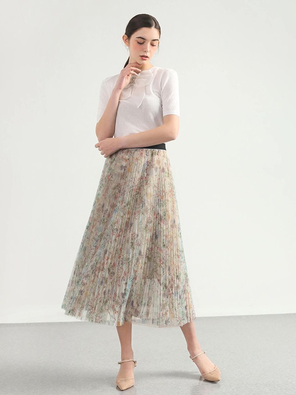 红魔方女装2023春夏季灰色长裙