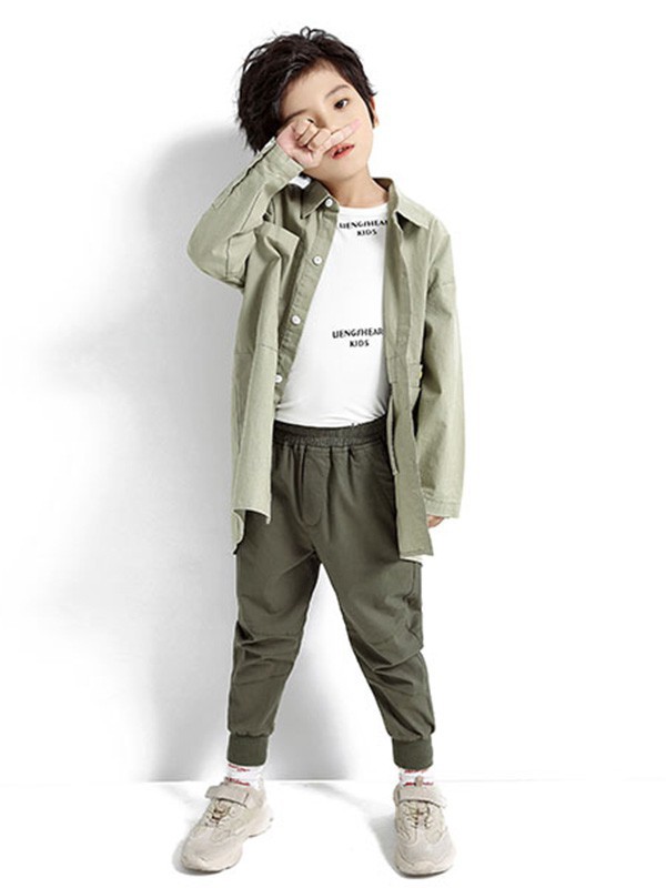 YEAJOGOR童装2023春夏季白色T恤