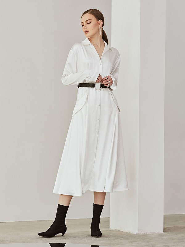 妙宴女装2023春夏季白色连衣裙