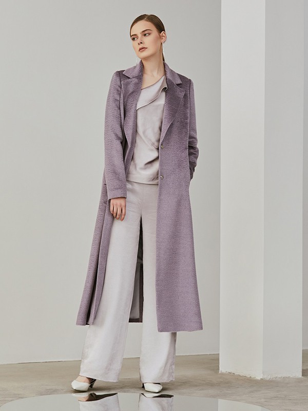 妙宴女装2023春夏季紫色大衣