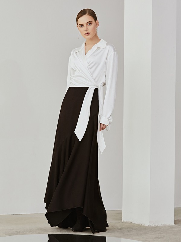 妙宴女装2023春夏季黑色长裙