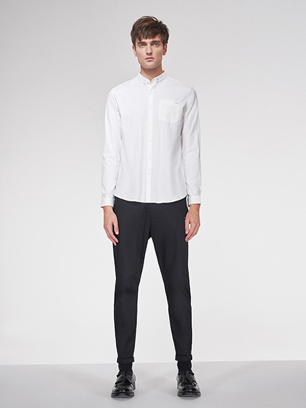 默兹男装2022秋冬季白色衬衫