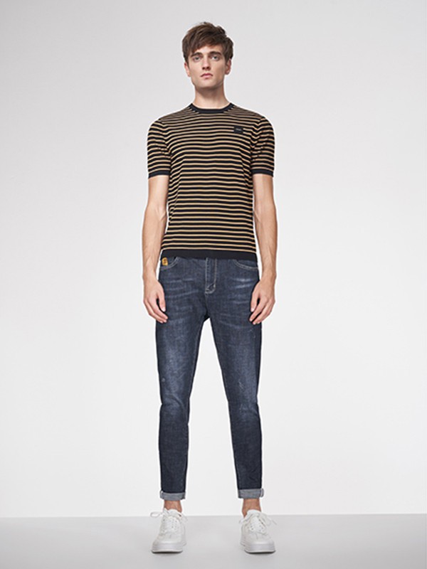 默兹男装2022秋冬季藏蓝色长裤