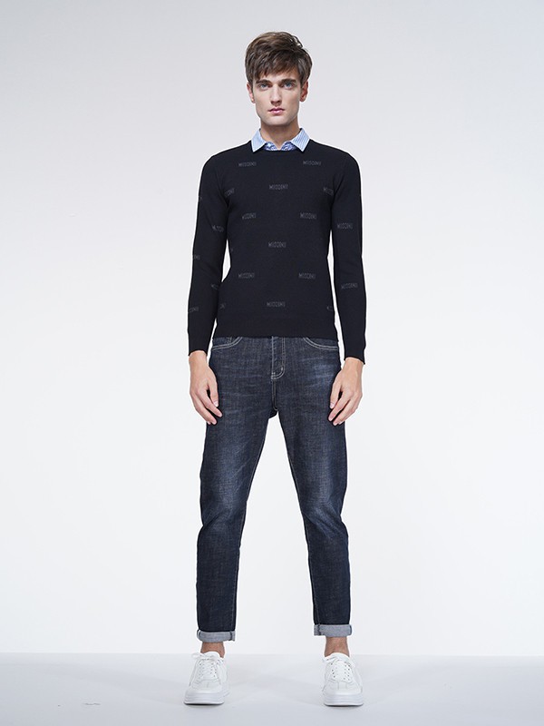 默兹男装2022秋冬季黑色T恤