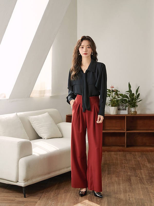 爱依莲2023春夏季黑色衬衫