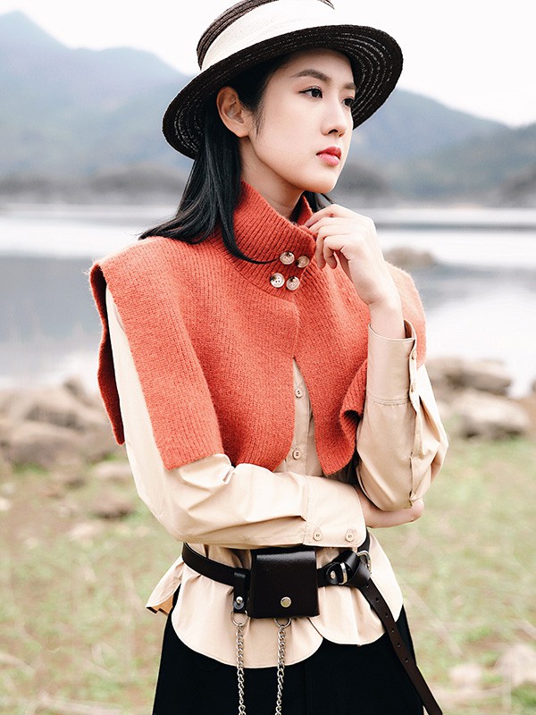 底色女装2023春夏季白色针织衫