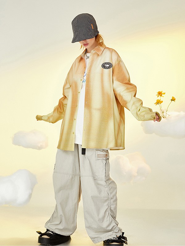 ACHS休闲装2023春夏季黄色衬衫