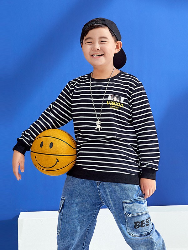 普哆衣童装2023春夏季黑色T恤