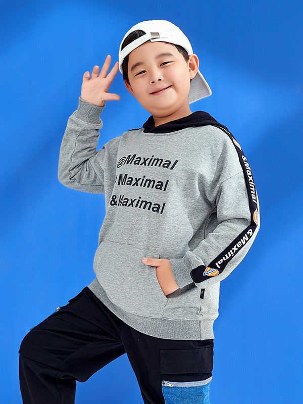 普哆衣童装2023春夏季灰色T恤