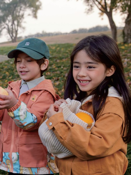 森虎儿童装2022秋冬季粉色外套