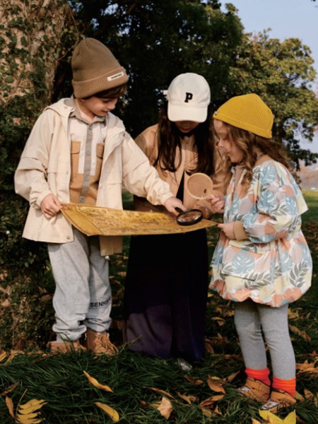 森虎儿童装2022秋冬季蓝色长裤