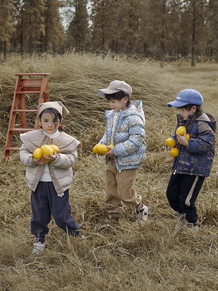 森虎儿童装2022秋冬季藏蓝色长裤