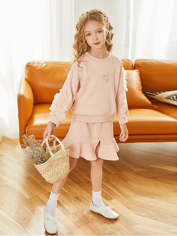 小虎帕蒂童装2023春夏季粉色短裙