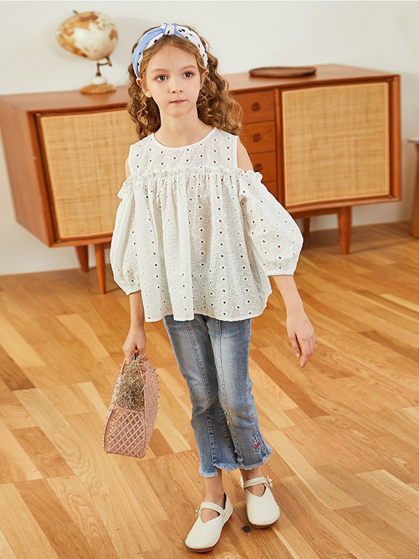 小虎帕蒂童装2023春夏季白色衬衫