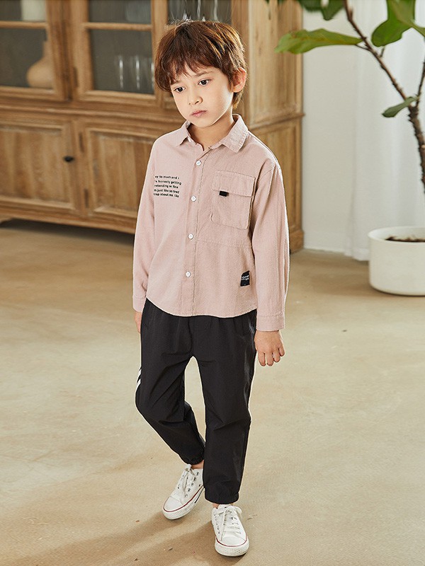 小虎帕蒂童装2023春夏季粉色衬衫