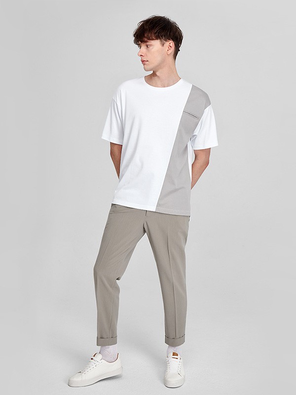 元本男装2023春夏季白色T恤