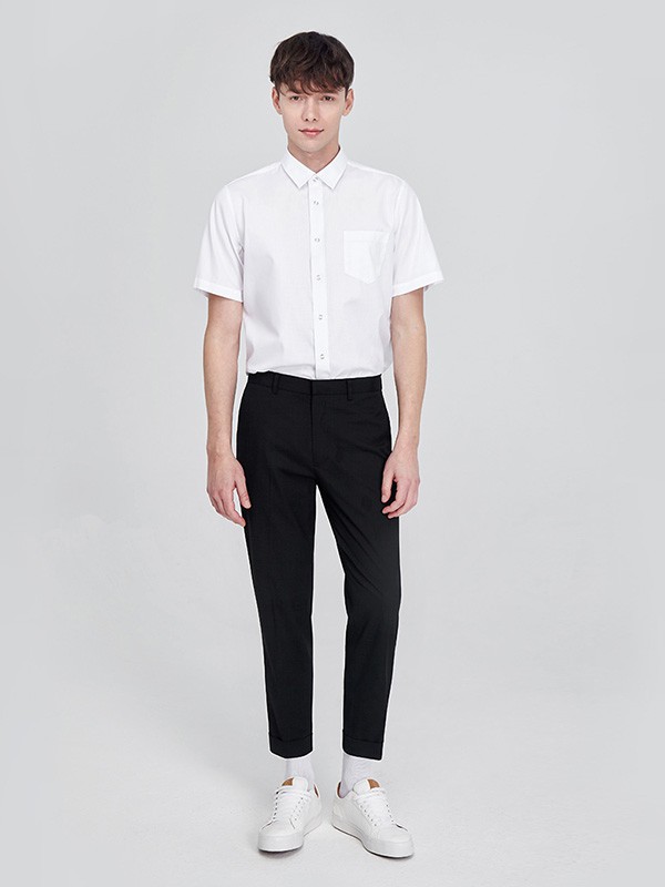 元本男装2023春夏季白色polo衫