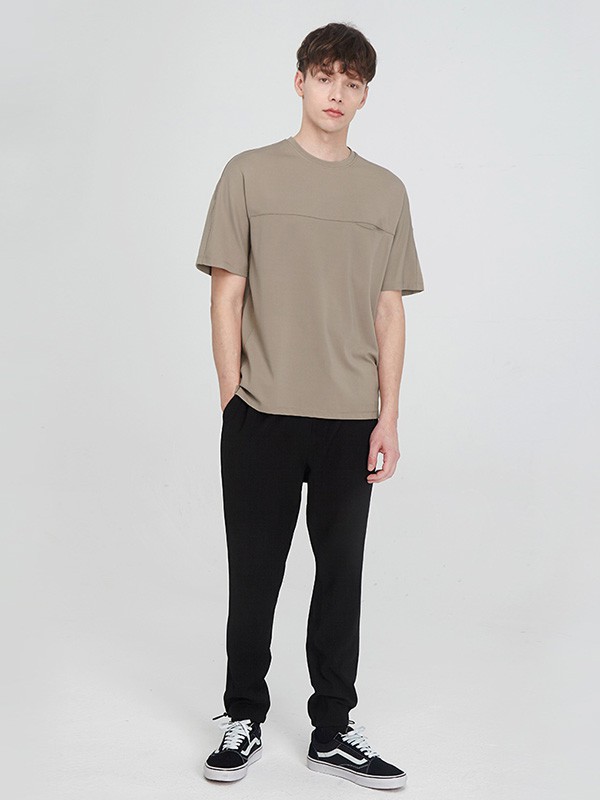 元本男装2023春夏季棕色T恤