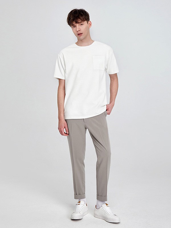 元本男装2023春夏季白色T恤