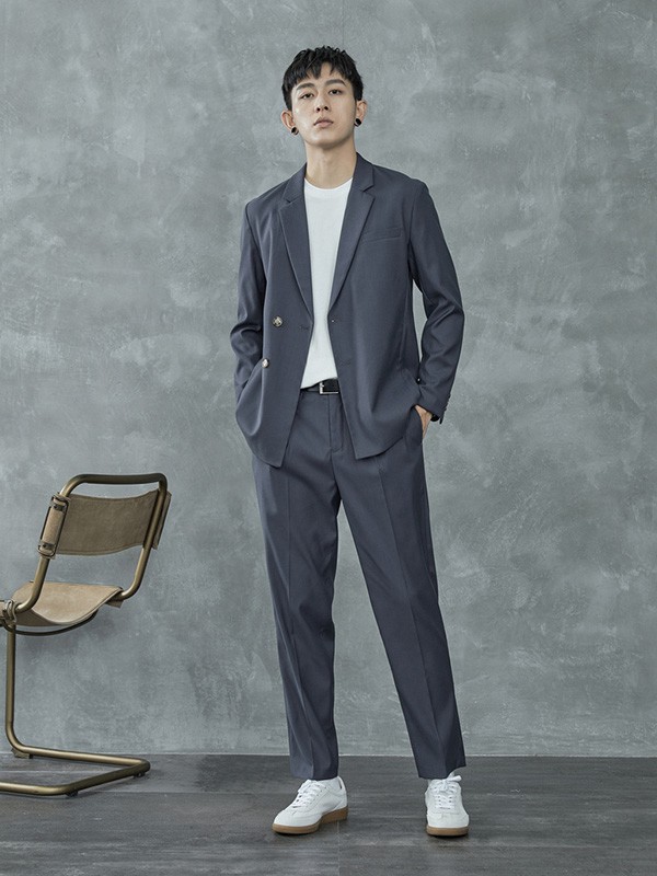 黑择明2023春夏季黑色西装裤