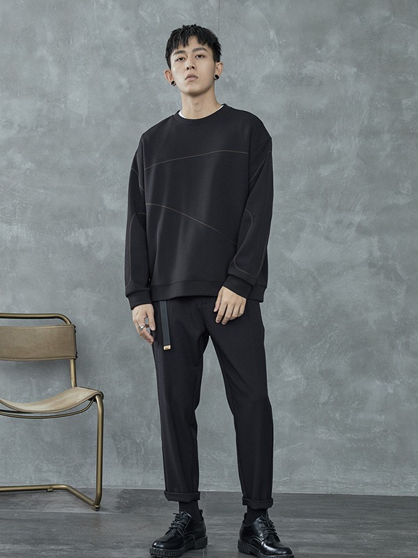 黑择明2023春夏季黑色T恤