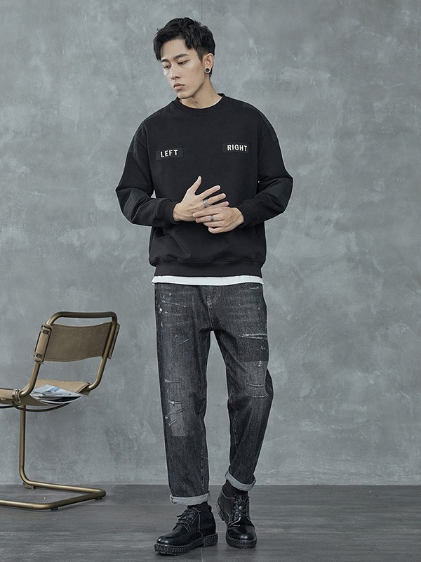 黑择明2023春夏季黑色T恤