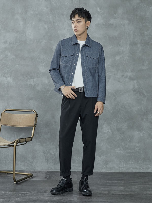 黑择明男装2023春夏季白色T恤