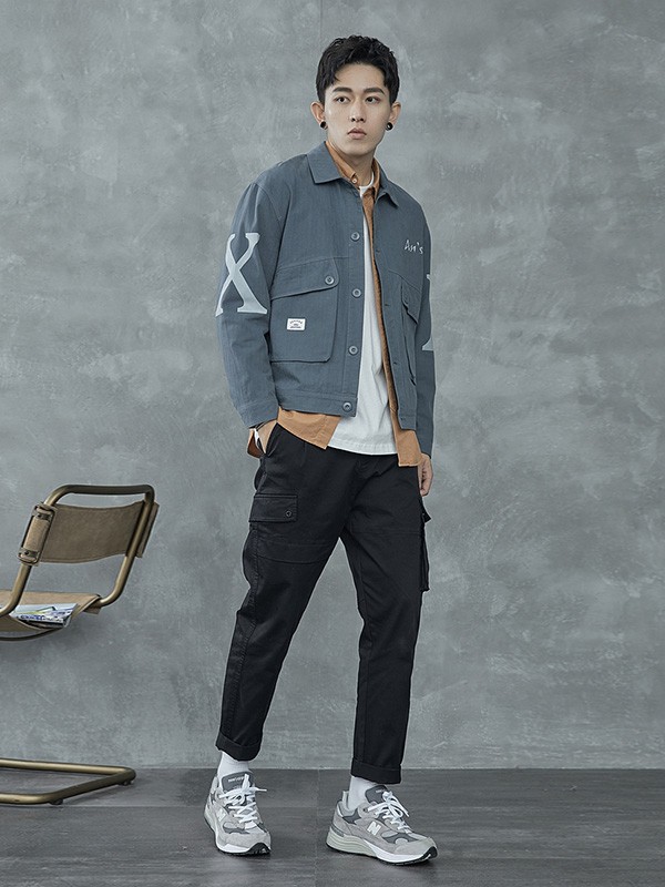 黑择明男装2023春夏季黑色长裤