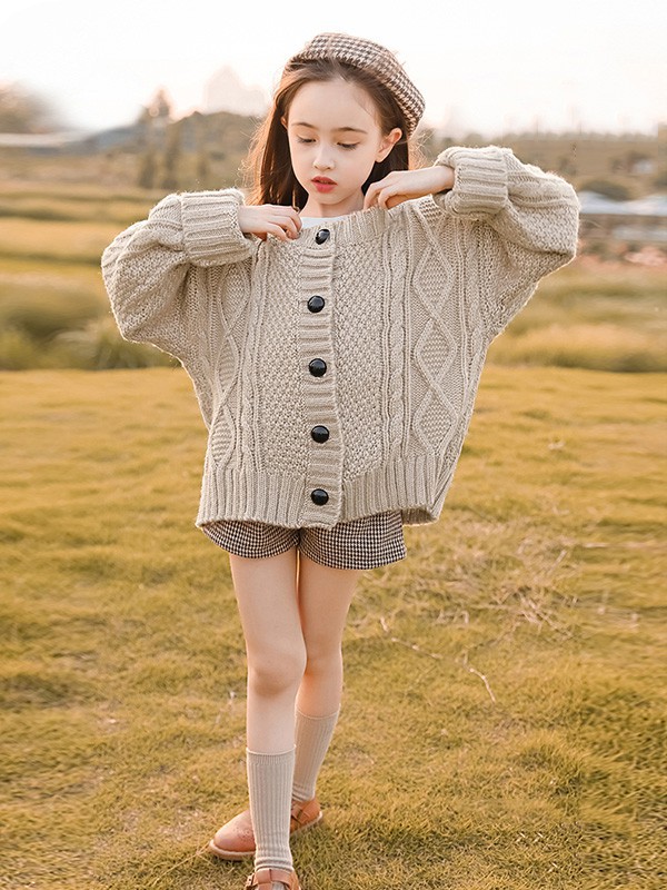 小叮尤尤童装2023春夏季灰色毛衣