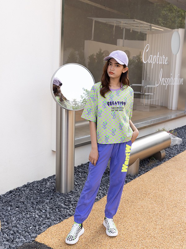 糖果布丁童装2023春夏季莫兰迪色系T恤