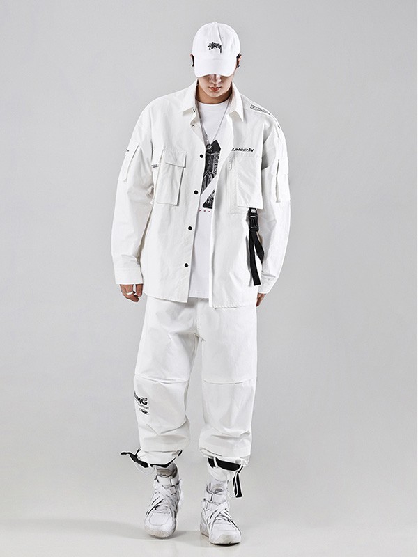 不计后果休闲装2023春夏季白色衬衫