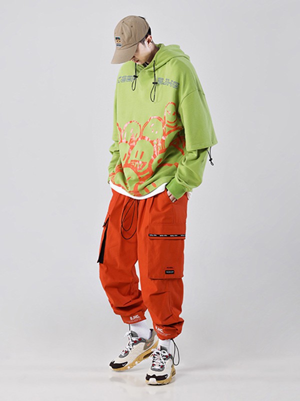 不计后果休闲装2023春夏季绿色卫衣