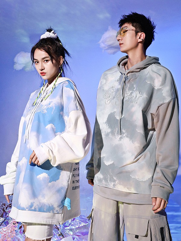 不计后果休闲装2023春夏季灰色卫衣